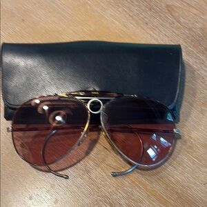 Men’s Vintage Aviator Polo by Ralph Lauren Sunglasses with Black Case-GUC
